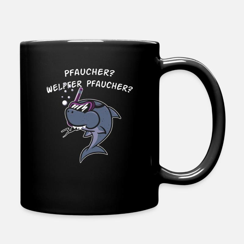 Fun Hai Shark Herr Mann Dame Men Junge Geschenk - Tasse einfarbig - Schwarz