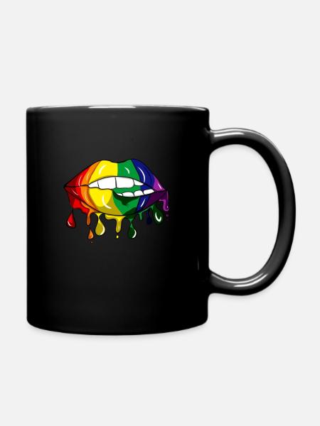 LGBT Lips Merch - Full Colour Mug - black