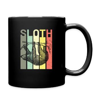 Retro vintage lazy tired sleeping chilling - Full Colour Mug - black - Right