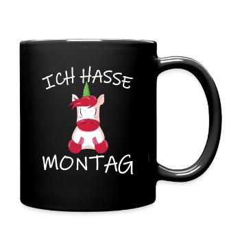 Montag Ich hasse Montage Ich hasse Montage Shirt - Tasse einfarbig - Schwarz - Rechts
