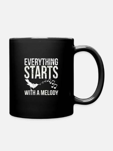 Bird singer - Full Colour Mug - black