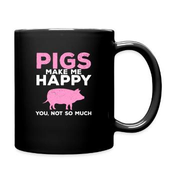 porc - Mug uni - noir - Droite