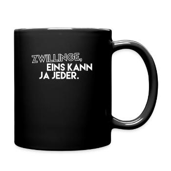 Vatertagsgeschenk Zwilling Papa Vater Vatertag - Tasse einfarbig - Schwarz - Rechts