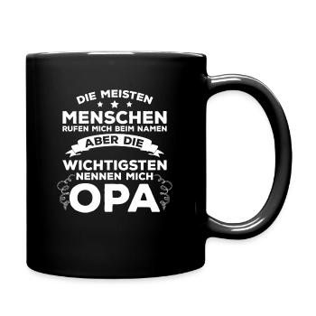 Mann Opa Vatertagsgeschenk Papa Vater Opa Vatertag - Tasse einfarbig - Schwarz - Rechts