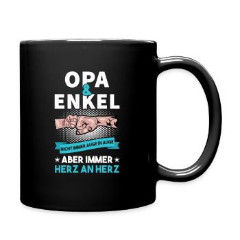 Lustig Vatertag Partnerlook Opa Spruch Geschenk - Tasse einfarbig - Schwarz - Rechts