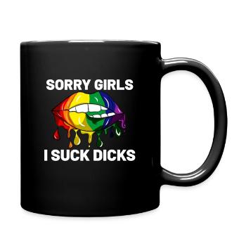 Pride CSD Parade LGBT Love Lips Gay Homo - Full Colour Mug - black - Right
