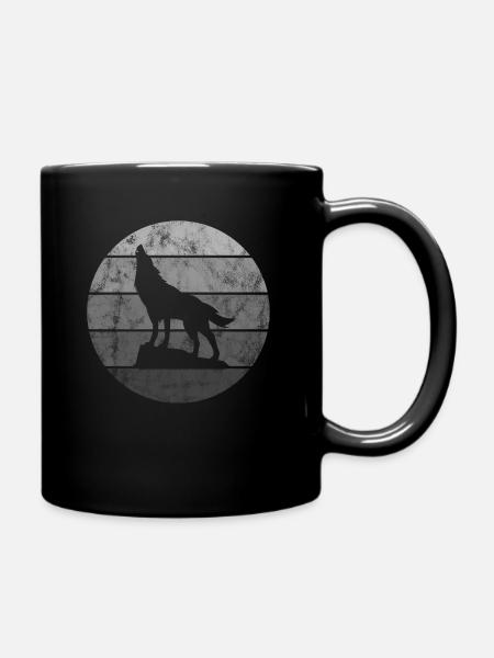 Wolf picture wolfhound wolves in sheep's clothing gift - Full Colour Mug - black