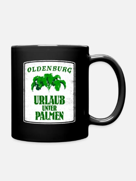 Oldenburg Grünkohl Palme Kohl Kohlfahrt Urlaub - Tasse einfarbig - Schwarz