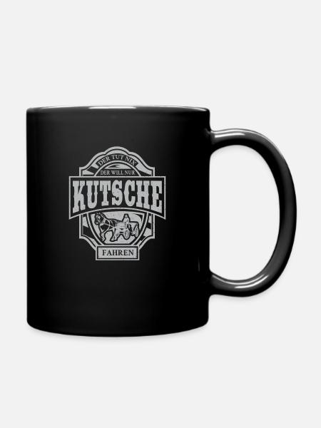 Kutschenfahrer Kutsche Pferd Pferdekutsche Idee - Tasse einfarbig - Schwarz