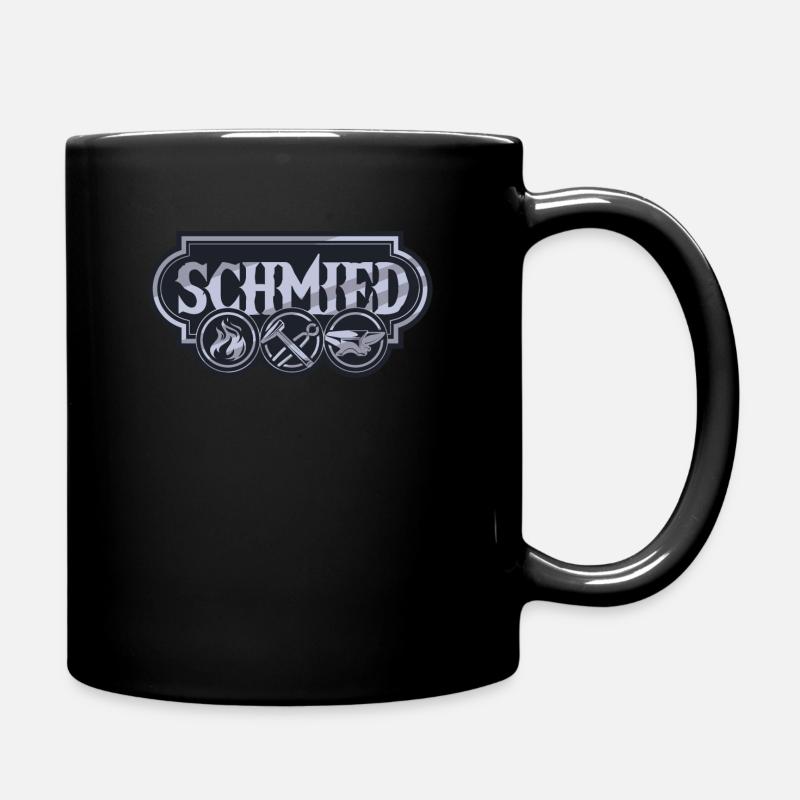 Blacksmith iron forging wrought iron gift - Full Colour Mug - black