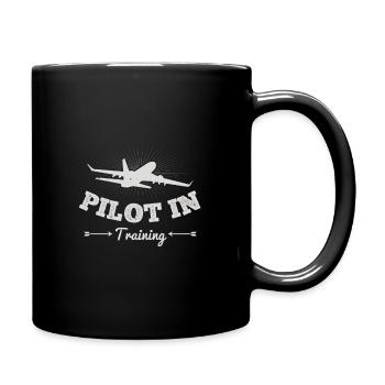 Pilot in Ausbildung - ZinSpira - Tasse einfarbig - Schwarz - Rechts
