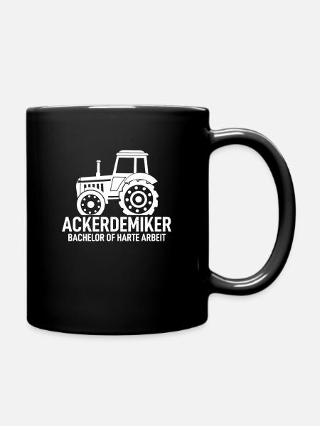 Ackerdemiker Spruch Landwirtschaft Trecker Bauer - Tasse einfarbig - Schwarz