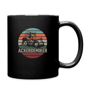 Ackerdemiker Biobauer Bauer Landwirt Trecker Jungs - Tasse einfarbig - Schwarz - Rechts