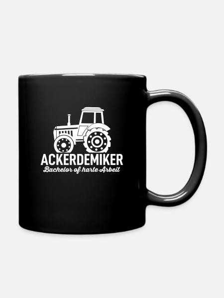 Ackerdemiker Biobauer Bauer Landwirt Trecker Jungs - Tasse einfarbig - Schwarz