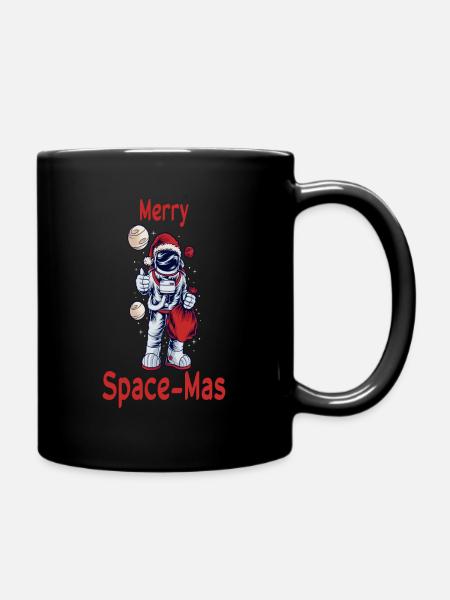 Christmas astronaut boy universe gift - Full Colour Mug - black