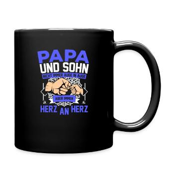 Stolzer Papa & Sohn Spruch Vater Familie Geschenk - Tasse einfarbig - Schwarz - Rechts