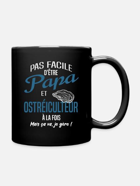 Papa ostréiculteur - Mug uni - noir