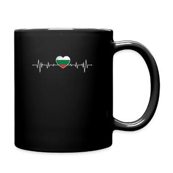 Bulgarien Flagge Bulgare Bulgarin Herzschlag - Tasse einfarbig - Schwarz - Rechts