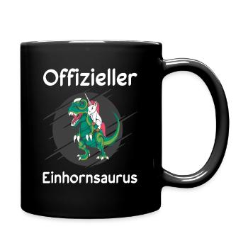 Schlaf Dino Einhorn Sprüche Geschenkidee - Tasse einfarbig - Schwarz - Rechts