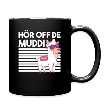 DDR Lama Alpaka Sprüche Geschenk - Tasse einfarbig - Schwarz - Rechts