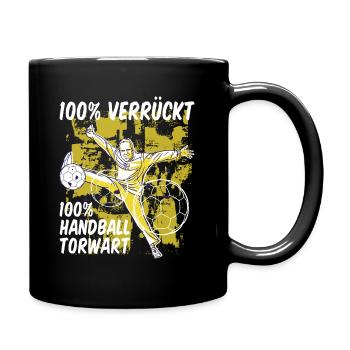Handball Torwart Sprüche Sport Geschenk - Tasse einfarbig - Schwarz - Rechts