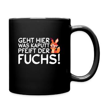 Fuchs Ritter Sprüche Familie Geschenk - Tasse einfarbig - Schwarz - Rechts