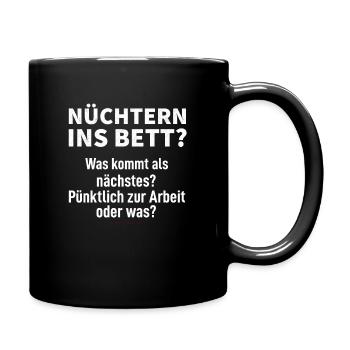 Bier Wein Malle Säufer ist böse Motto Mann Spruch - Tasse einfarbig - Schwarz - Rechts