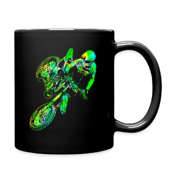 Motocross Design Enduro / Geschenkidee / MX - Tasse einfarbig - Schwarz - Rechts