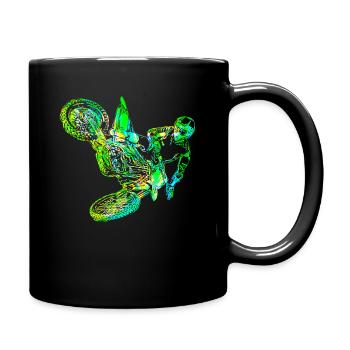 Motocross Design Enduro / Geschenkidee / MX - Tasse einfarbig - Schwarz - Rechts