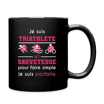 cadeau marrant triathlète sauveteuse - Mug uni - noir - Droite