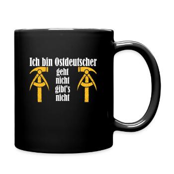 DDR Arbeit Sprüche Kult Geschenkidee - Tasse einfarbig - Schwarz - Rechts