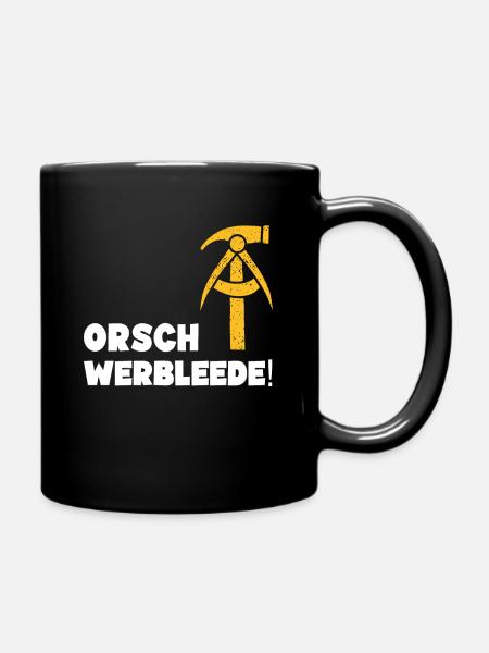 DDR retro Sprüche sächsisch Geschenk - Tasse einfarbig - Schwarz