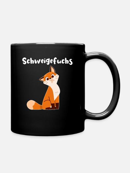 Schweigefuchs Fuchs Schule Schüler Geschenkidee - Tasse einfarbig - Schwarz