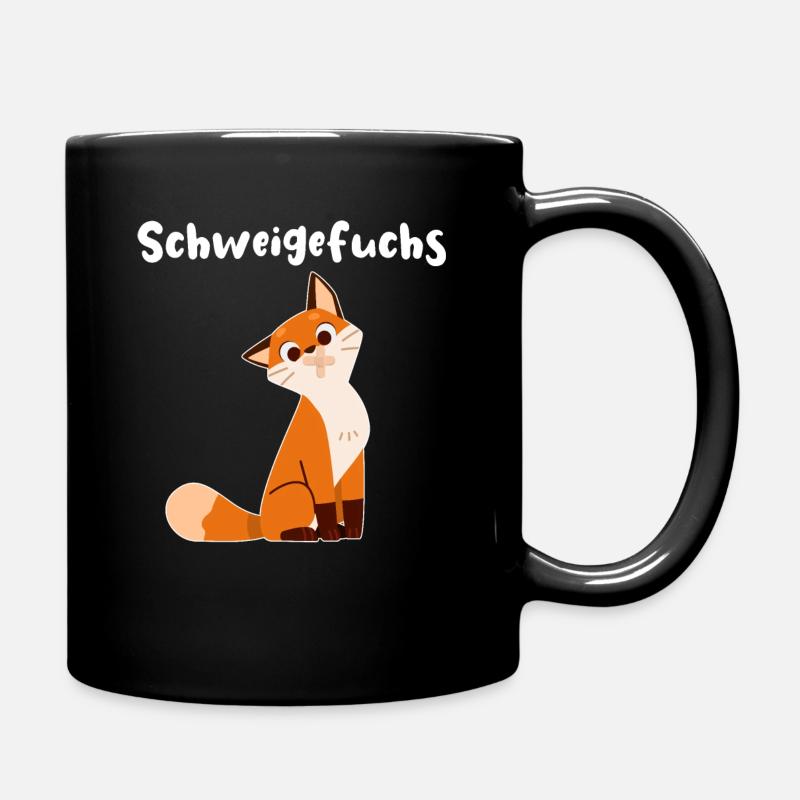Schweigefuchs Fuchs Schule Schüler Geschenkidee - Tasse einfarbig - Schwarz