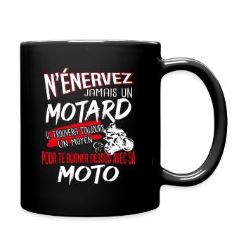 moto cadeau humour motard - Mug uni - noir - Droite