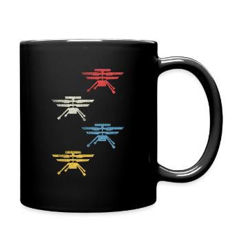 Retro Mars Helicopter - Space Space Flight Vintage - Full Colour Mug - black - Right