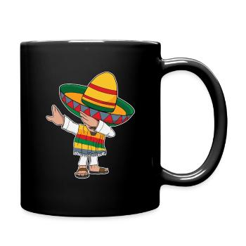 Dabbing Mexican Poncho Sombrero Funny Dab - Full Colour Mug - black - Right