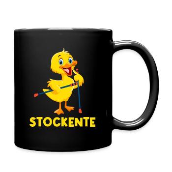 Stockente Ausdauer Sport Ente Geschenk - Tasse einfarbig - Schwarz - Rechts