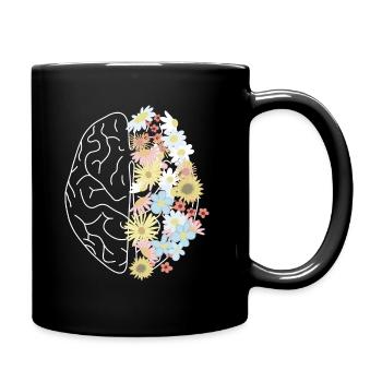 Brain Flowers Brain Medicine Nature Doctor Doctor - Full Colour Mug - black - Right