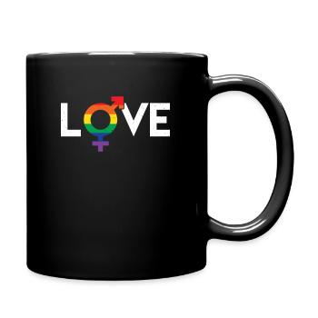 Rainbow Clothes LGBT Man LGBTQ Gay Pride Outfit - Full Colour Mug - black - Right