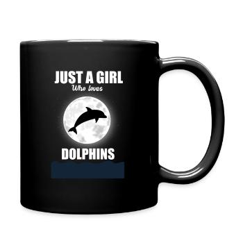 Delfin Mädchen Delfine Geschenk - Tasse einfarbig - Schwarz - Rechts