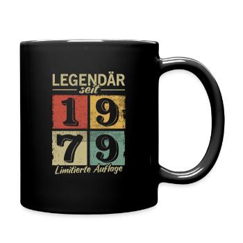 Legendär seit 1979 - Geburtsjahr 1979 vintage - Tasse einfarbig - Schwarz - Rechts
