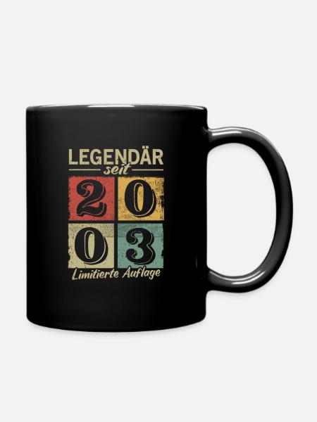 Legendär seit 2003 - Geburtsjahr 2003 vintage - Tasse einfarbig - Schwarz