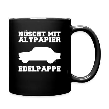 DDR Trabi Auto Ossis Geschenk - Tasse einfarbig - Schwarz - Rechts