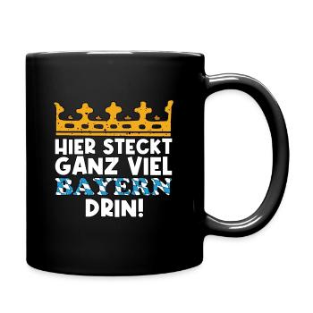 Bayern dahoam bayrisch Flagge Geschenkidee - Tasse einfarbig - Schwarz - Rechts