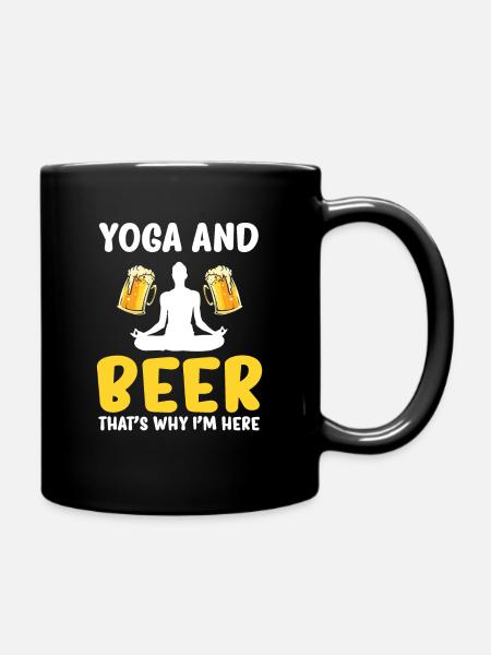 Yoga Yogi - Tasse einfarbig - Schwarz