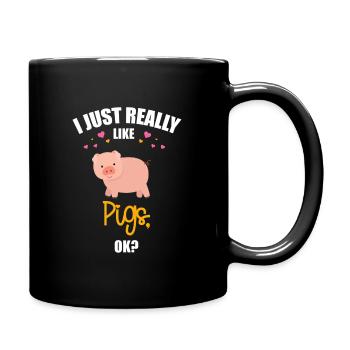 I just really like pigs - Cochon doux - Mug uni - noir - Droite