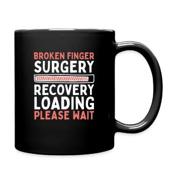 Gebrochener Finger Fingerknochen Bruch Fingerbruch - Tasse einfarbig - Schwarz - Rechts