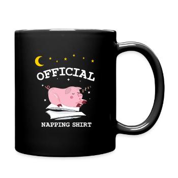 Offizielles Schlafshirt - Schwein - Tasse einfarbig - Schwarz - Rechts