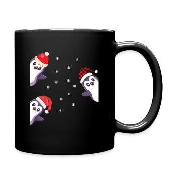 Penguin Christmas Pyjama Gift - Full Colour Mug - black - Right